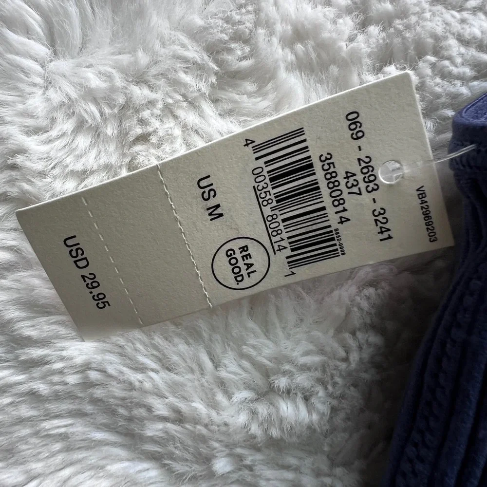 Aerie Real Good Ribbed Seamless Bralette Navy Blue V-Neck Size M 069-2693-3241